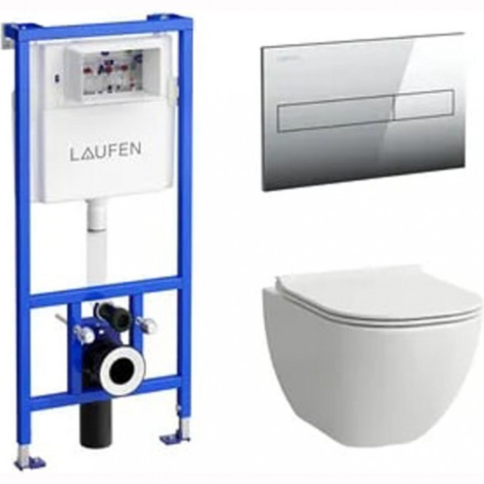Комплект LAUFEN PACK PRO унитаз безободковый, с микролифтом + система инсталляции с кнопкой смыва 6.2071.2.004.000.3 Комплект LAUFEN PACK PRO унитаз безободковый, с микролифтом + система инсталляции с кнопкой смыва 6.2071.2.004.000.3